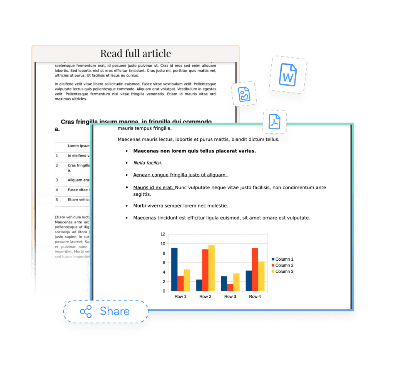 Embed files like articles, PDFs and documents with POWR File Embed and let visitors share the links on social media. 